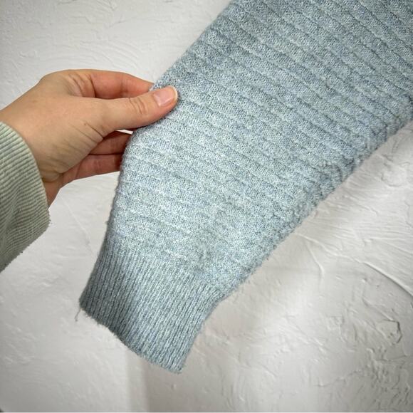 Vero Moda Light Blue Oversized Sweater Womens XL Slouchy Fall Ribbed Cozy Boho - Picture 2 of 7